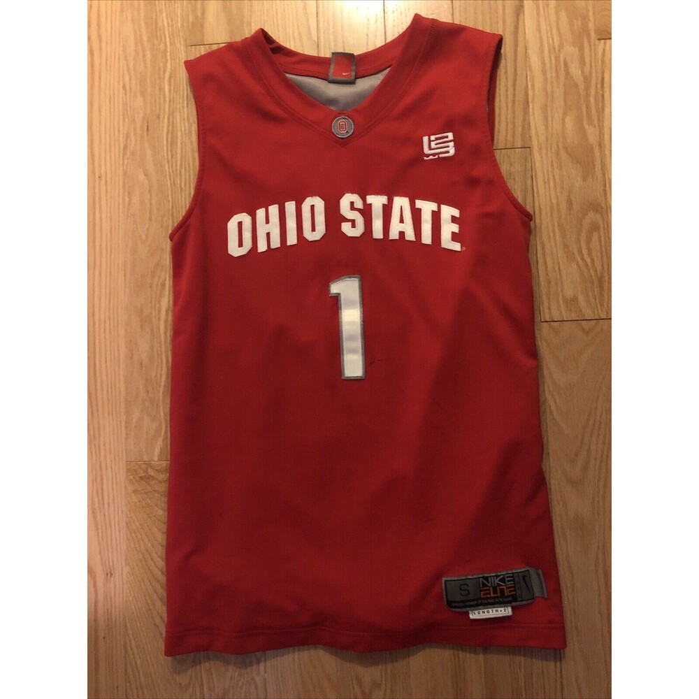 Nike Elite Authentic Ohio State Buckeyes #1 Red Basketball Jersey STITCHED Small